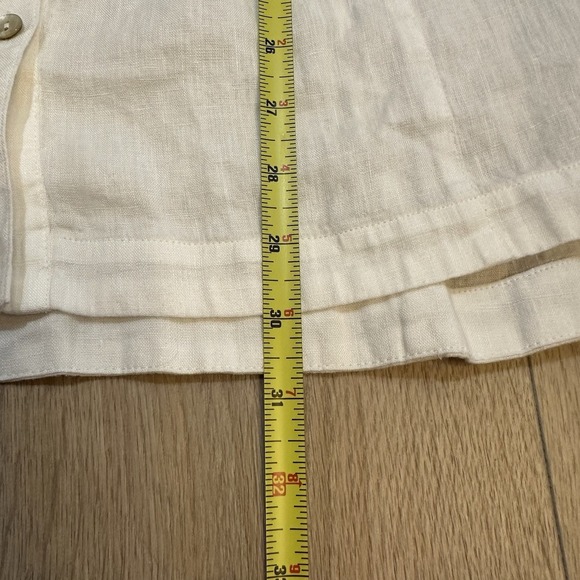 J Jill Love Linen Shirt Womens L White Sleeveless Tunic Top Lagenloook Casual - Picture 5 of 7